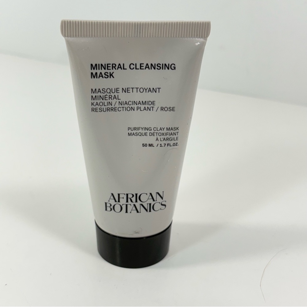 African Botanics Mineral Cleansing Mask 50 ML 1.7 oz Kaolin Niacinamide & Rose.